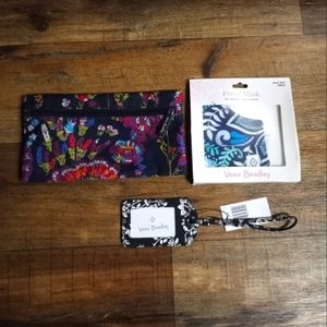 Vera Bradley 3 pc Bundle/ Face Mask/ Zip Pouch/Luggage Tag